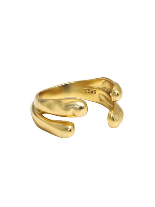 18K gold [12 Adjustable] 925 Sterling Silver Irregular Minimalist Band Ring